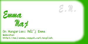 emma maj business card